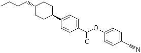 结构式 CAS# 91225-21-7, 反式-4-(4-丁基环己基)苯甲酸对氰基苯酚酯