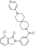 结构式 CAS# 913064-47-8, 7-氯-2-[3-[[9-(吡啶-4-基)-3,9-二氮杂螺[5.5]十一烷-3-基]羰基]苯基]-2,3-二氢异吲哚-1-酮