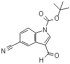 5-氰基-3-甲酰基-1H-吲哚-1-羧酸叔丁酯分子结构 (CAS 914348-93-9)