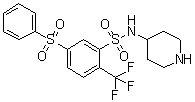 structure of CAS# 915759-45-4, 5-(Phenylsulfonyl)-N-(piperidin-4-yl)-2-(trifluoromethyl)benzenesulfonamide;WAY 316606