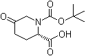 结构式 CAS# 915976-41-9, (2S)-1-(叔丁氧羰基)-5-氧代哌啶-2-羧酸