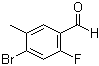 结构式 CAS# 916792-23-9, 4-溴-2-氟-5-甲基苯甲醛