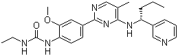 structure of CAS# 917111-44-5, CYT 997;N-Ethyl-N'-[2-methoxy-4-[5-methyl-4-[[(1S)-1-(3-pyridinyl)butyl]amino]-2-pyrimidinyl]phenyl]urea