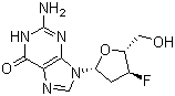 结构式 CAS# 92562-88-4, 2',3'-二脱氧-3'-氟鸟苷
