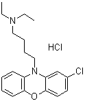结构式 CAS# 925681-41-0, 2-氯-N,N-二乙基-10H-吩恶嗪-10-丁胺盐酸盐