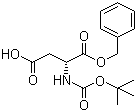 structure of CAS# 92828-64-3, Boc-D-aspartic acid 1-benzyl ester;(R)-2-tert-Butoxycarbonylaminosuccinic acid 1-benzyl ester; N-[(1,1-Dimethylethoxy)carbonyl]-D-aspartic acid 1-(phenylmethyl) ester