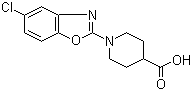 structure of CAS# 936074-51-0, 1-(5-Chloro-2-benzoxazolyl)-4-piperidinecarboxylic acid;1-(5-Chlorobenzo[d]oxazol-2-yl)piperidine-4-carboxylic acid