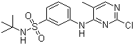 结构式 CAS# 936092-53-4, 3-[(2-氯-5-甲基-4-嘧啶基)氨基]-N-(叔丁基)苯磺酰胺