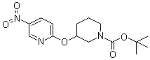 结构式 CAS# 939986-60-4, 3-[(5-硝基-2-吡啶基)氧基]-1-哌啶甲酸叔丁酯