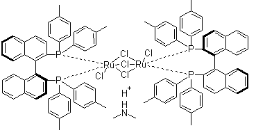 三(mu-氯)双[(R)-(+)-2,2'-双(二对甲苯基膦)-1,1'-联萘]二氯化二钌分子结构 (CAS 944451-10-9)