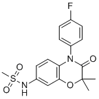 structure of CAS# 945966-46-1, Apararenone;N-[4-(4-fluorophenyl)-2,2-dimethyl-3-oxo-1,4-benzoxazin-7-yl]methanesulfonamide