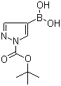 structure of CAS# 947533-31-5, 1-(tert-Butoxycarbonyl)pyrazole-4-boronic acid;1-tert-Butoxycarbonyl-1H-pyrazole-4-boronic acid; N-Boc-1H-pyrazole-4-boronic acid