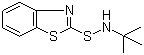 structure of CAS# 95-31-8, N-tert-Butyl-2-benzothiazolesulfenamide ;N-tert-Butylbenzothiazole-2-sulphenamide; NTBBTS; Nocceler NS; Santocure NS; Vulkacit NZ