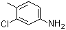 structure of CAS# 95-74-9, 3-Chloro-4-methylaniline;3-Chloro-p-toluidine; 1-Amino-3-chloro-4-methylbenzene; 2-Chloro-4-aminotoluene; 3-Amino-2-chlorotoluene; 3-Chloro-4-methyl-benzenamine; 3-CPT