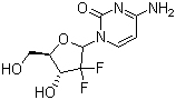 结构式 CAS# 95058-81-4, 吉西他滨; 4-氨基-1-[3,3-二氟-4-羟基-5-(羟甲基)氧杂环戊-2-基]嘧啶-2-酮