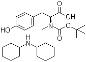 结构式 CAS# 95105-25-2, N-叔丁氧羰基-N-甲基-L-酪氨酸二环己胺盐