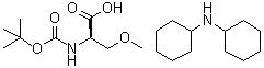 结构式 CAS# 95105-33-2, N-[叔丁氧羰基]-O-甲基-D-丝氨酸(二环己基胺)盐