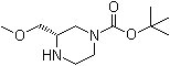结构式 CAS# 955400-16-5, (S)-3-(甲氧基甲基)哌嗪-1-羧酸叔丁酯