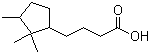 structure of CAS# 957136-80-0, 4-(2,2,3-Trimethylcyclopentyl)butanoic acid;cis-4-(2,2,3-Trimethylcyclopentyl)butanoic acid