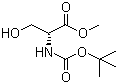 结构式 CAS# 95715-85-8, N-(叔丁氧基羰基)-D-丝氨酸甲酯