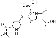 structure of CAS# 96036-03-2, Meropenem;(4R,5S,6S)-3-[[(3S,5S)-5-Dimethylcarbamoylpyrrolidin-3-