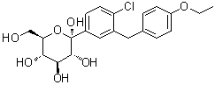 structure of CAS# 960404-86-8, 1-C-[4-Chloro-3-[(4-ethoxyphenyl)methyl]phenyl]-alpha-D-glucopyranose