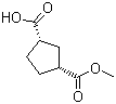 structure of CAS# 96382-85-3, (1R,3S)-rel-1,3-Cyclopentanedicarboxylic acid 1-methyl ester;cis-1,3-Cyclopentanedicarboxylic acid monomethyl ester