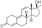 structure of CAS# 965-93-5, Methyltrienolone;17b-Hydroxy-17-methylestra-4,9,11-trien-3-one