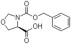 structure of CAS# 97534-84-4, (R)-(+)-3-(Benzyloxycarbonyl)-4-oxazolidinecarboxylic acid;(R)-3,4-Oxazolidinedicarboxylic acid 3-benzyl ester; (R)-3-Benzyloxycarbonyl-4-oxazolidine carboxylic acid