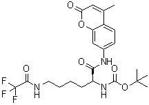 结构式 CAS# 97885-44-4, [(1S)-1-[[(4-甲基-2-氧代-2H-1-苯并吡喃-7-基)氨基]羰基]-5-[(三氟乙酰基)氨基]戊基]氨基甲酸叔丁酯