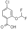 结构式 CAS# 97914-60-8, 4-氯-2-(二氟甲氧基)苯甲酸