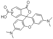 structure of CAS# 98181-63-6, 5(6)-Carboxytetramethylrhodamine inner salt