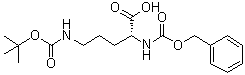 结构式 CAS# 98264-52-9, N5-[叔丁氧羰基]-N2-[苄氧羰基]-D-鸟氨酸