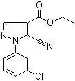 structure of CAS# 98476-16-5, 1-(3-Chlorophenyl)-5-cyano-1H-pyrazole-4-carboxylic acid ethyl ester
