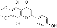 structure of CAS# 98755-25-0, Isothymusin;5,8-Dihydroxy-2-(4-hydroxyphenyl)-6,7-dimethoxy-4H-1-benzopyran-4-one