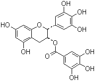 structure of CAS# 989-51-5, (-)-Epigallocatechin gallate;(2R,3R)-2-(3,4,5-Trihydroxyphenyl)-3,4-dihydro-1(2H)-benzopyran-3,5,7-triol 3-(3,4,5-trihydroxybenzoate); EGCG