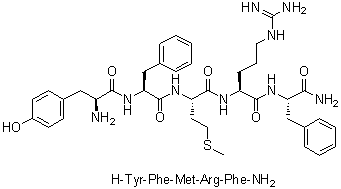 L-Tyrosyl-L-phenylalanyl-L-methionyl-L-arginyl-L-phenylalaninamide molecular structure (CAS 99414-63-8)